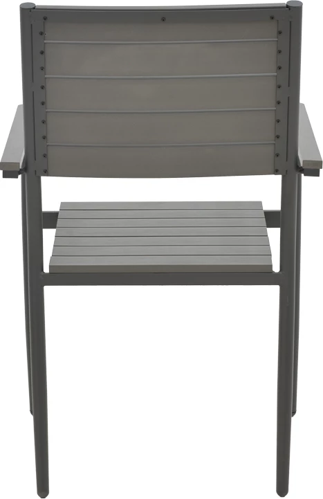 Tavolinë me karrige për terasë Uplift-Kliton, set 5 copë, alumin, plywood, ngjyrë antracit, 80x80x74cm