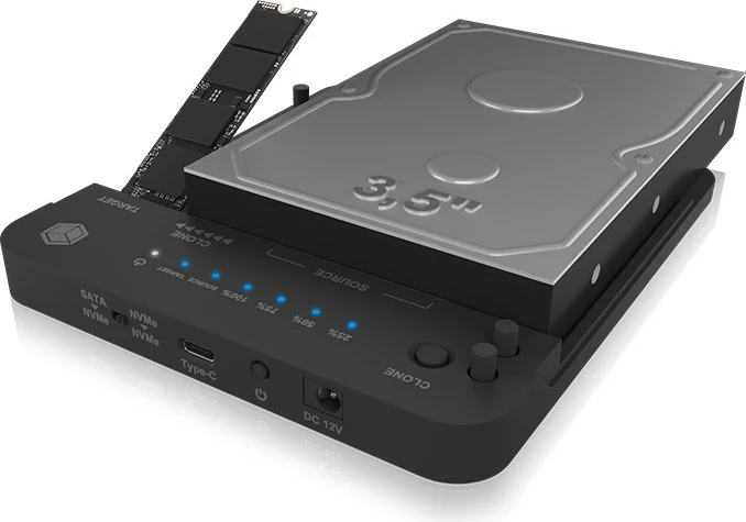 Stacion klonimi ICY BOX IB-2913MCL-C31, HDD, SSD, USB 3.2 Gen 2, 10 Gbit/s, Ngjyrë e zezë