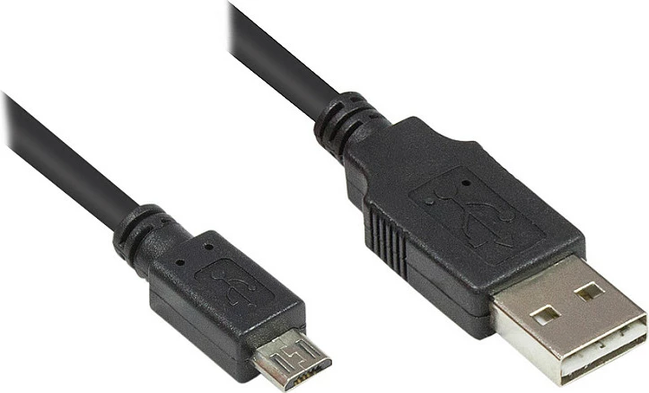Kabl USB GoodConnections EASY USB-A në Micro-USB B, 0.5 m, i zi