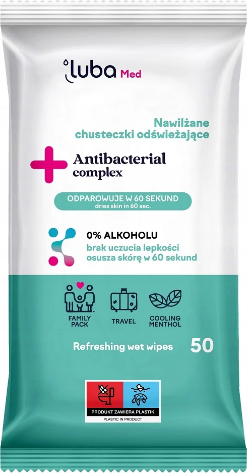 Peceta të lagura antibakteriale Luba Med Antibacterial Complex 50 copë