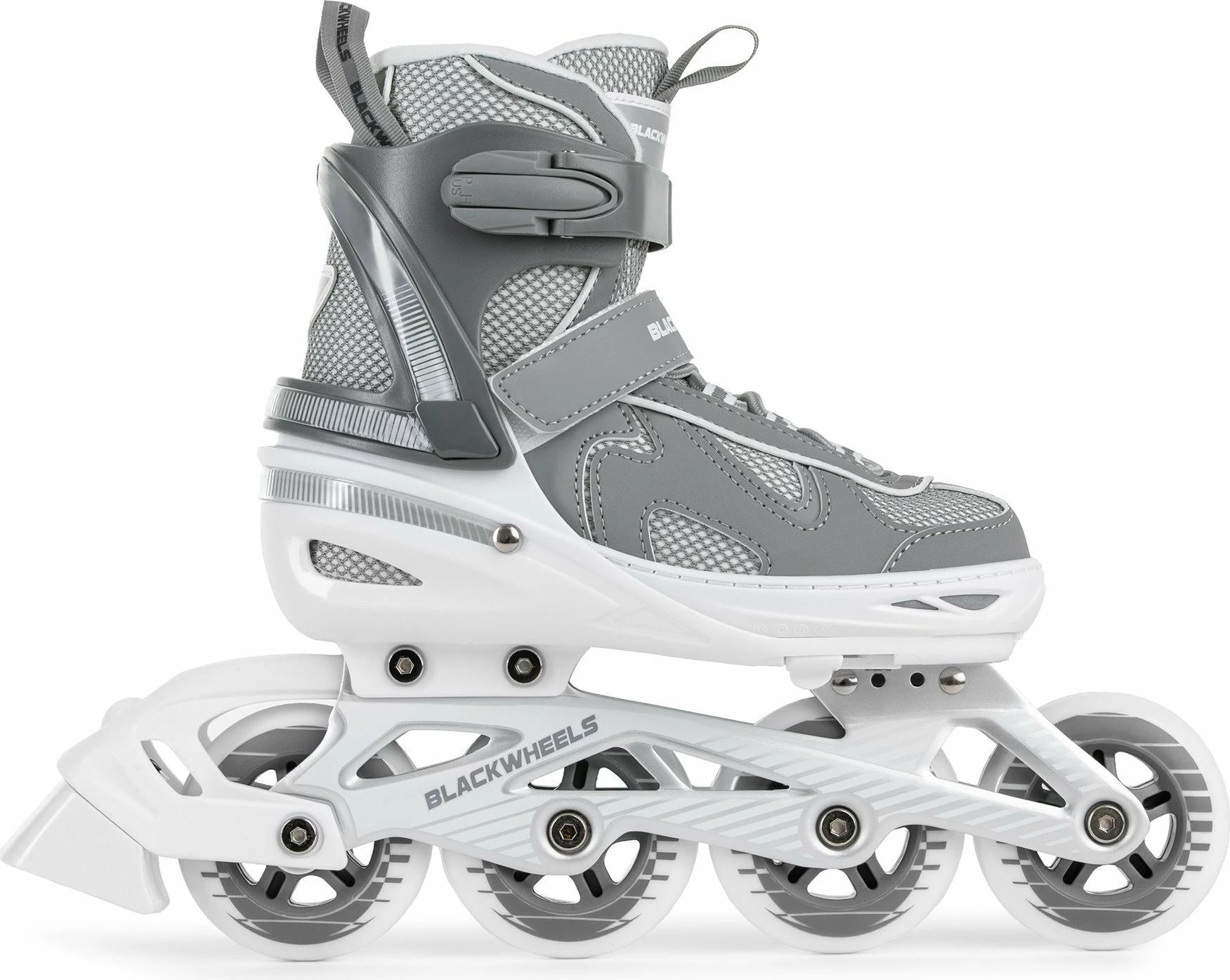 Patina inline Blackwheels Flex Pro 34-37 (e rregullueshme), rrota 80 mm, ABEC 7, me frenë, gri