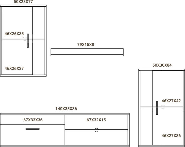 Njësi TV Zafira sonoma-bardhë 190x35x190cm