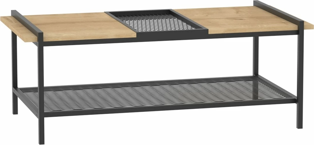 Tavolinë e ulët Skye Decor, ngjyrë arrë dhe e zezë, 120x45x56cm