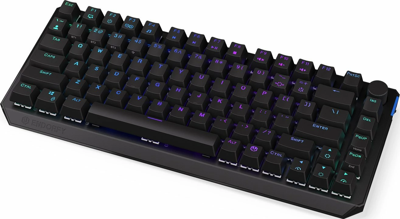 Tastierë mekanike gaming Endorfy Thock 75% Wireless Red (EY5A073), Kailh Box Red, RGB, Bluetooth/2.4GHz/USB, US layout, e zezë