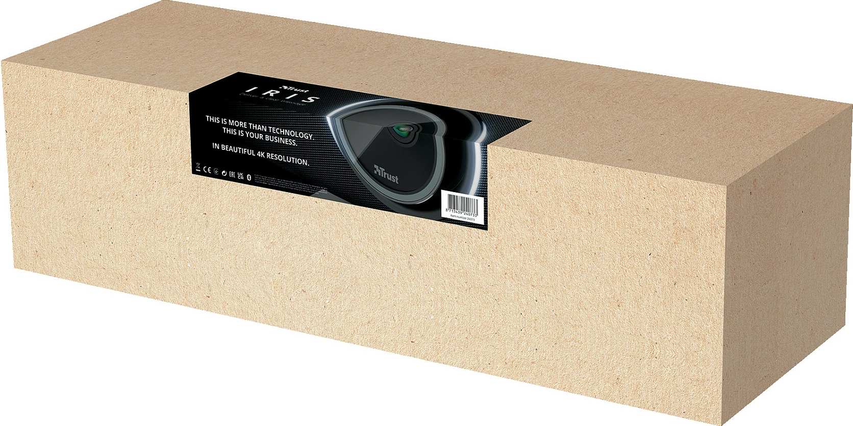 Webcam Trust Iris, 4K 3840x2160, 60fps, USB 3.2, 120°, e zezë
