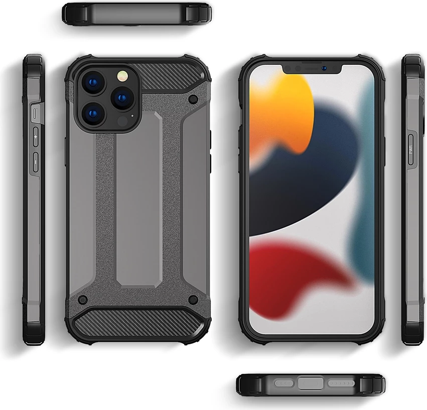 Mbështjellës Hybrid Armor Hurtel për iPhone 13 Pro, e zezë