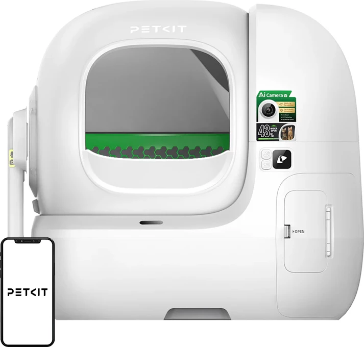 Kuti rëre automatike Petkit Purobot Max Pro 2 (P9904) 76L, kamerë AI 1080p, Wi‑Fi, vetëpastruese, e bardhë