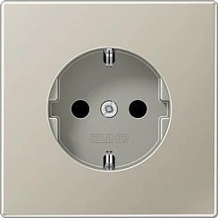 Prizë muri Jung ES 1520, Type F (Schuko), 16A 250V, çelik inox