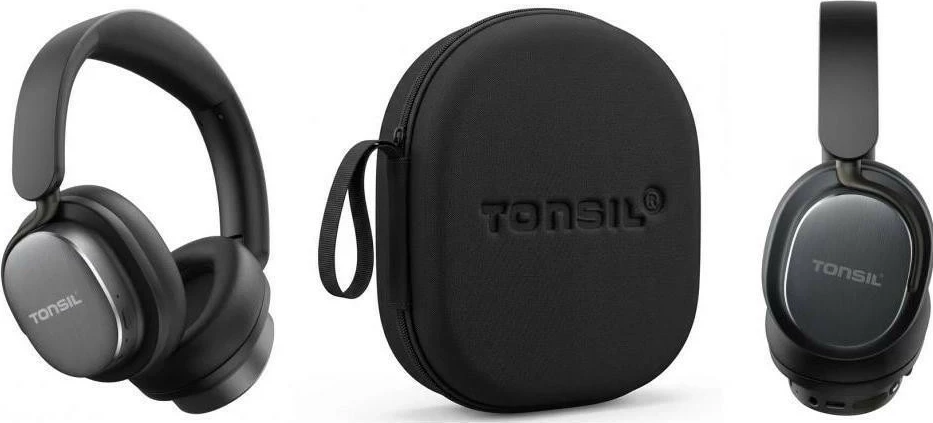 Kufje Tonsil R75BT, wireless, ANC, Bluetooth 6.0, me etui, të zeza