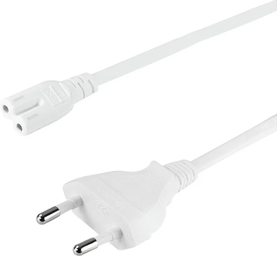 Kabllo rryme LogiLink, CEE 7/16 në IEC C7, 1.8 m, e bardhë