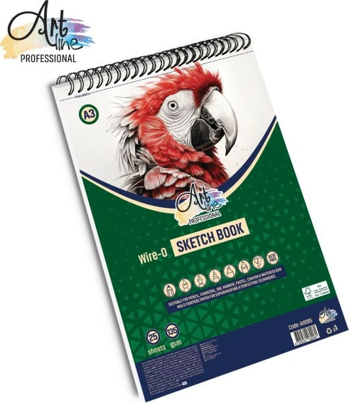 Osh Bllok Me Spirale A3 25Fl 135Gsm Extra White Fsc Portrait Art085