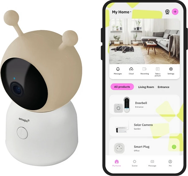 Kamerë smart për shtëpi Netatmo omajin OBC-01-EU, 110°, Wi‑Fi/Ethernet, Night Mode, punon me Google Home/Alexa, e bardhë/bezhë