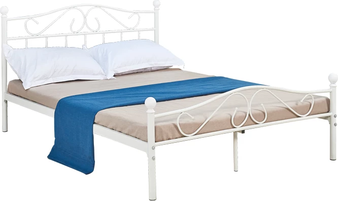 Krevat Yorick metalik i bardhë 140x190x99cm