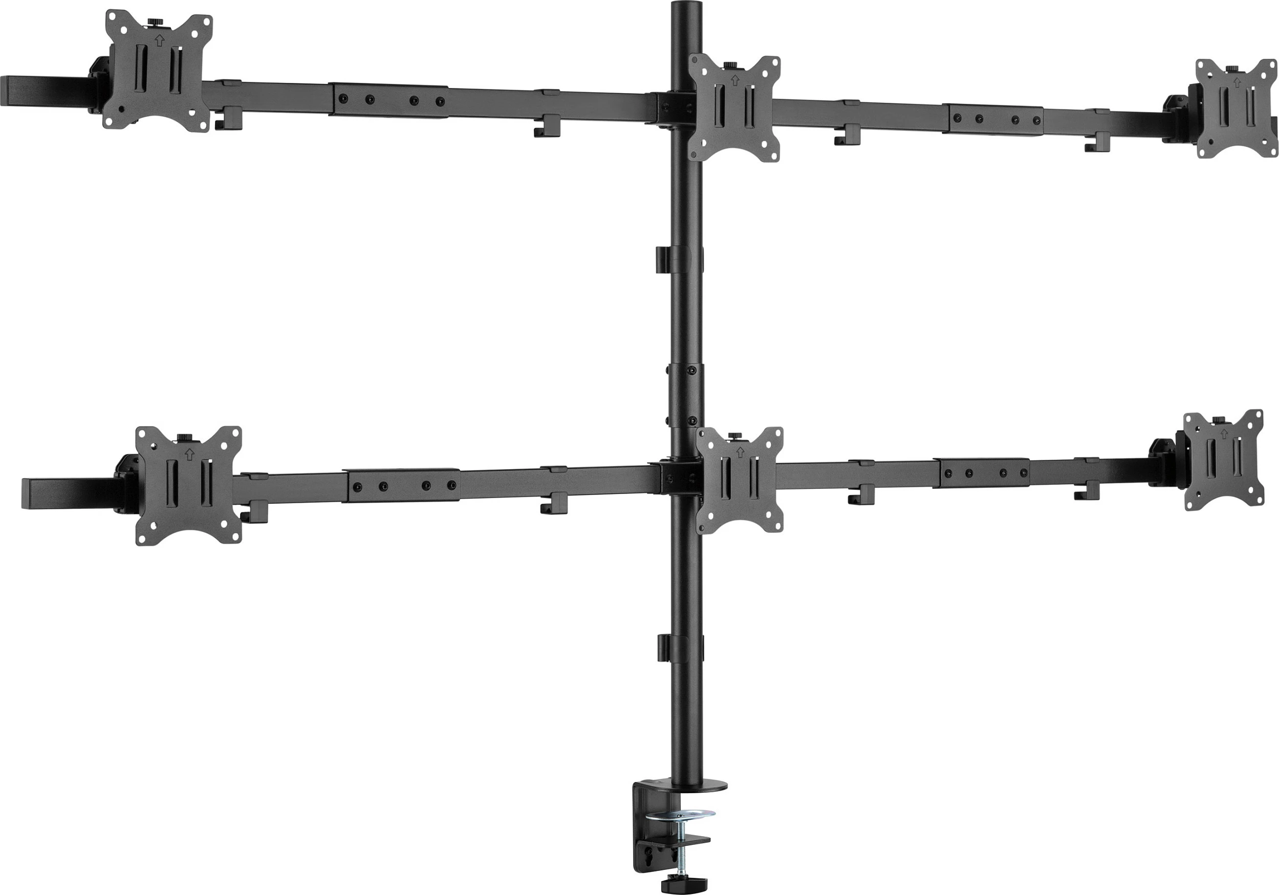 Mbajtëse tavoline për 6 monitorë Equip 650160, 17"-32", VESA 75x75/100x100, e zezë