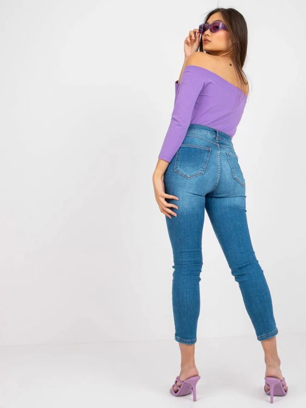 Bluzë off-the-shoulder për femra BASIC FEEL GOOD, vjollcë