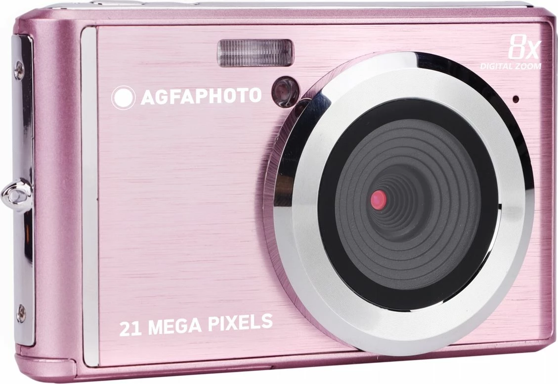Kamerë digjitale AgfaPhoto DC5200 21MP HD 720p ekran 2.4\" zoom digjital 8x, rozë, me rrip dore dhe kabllo USB