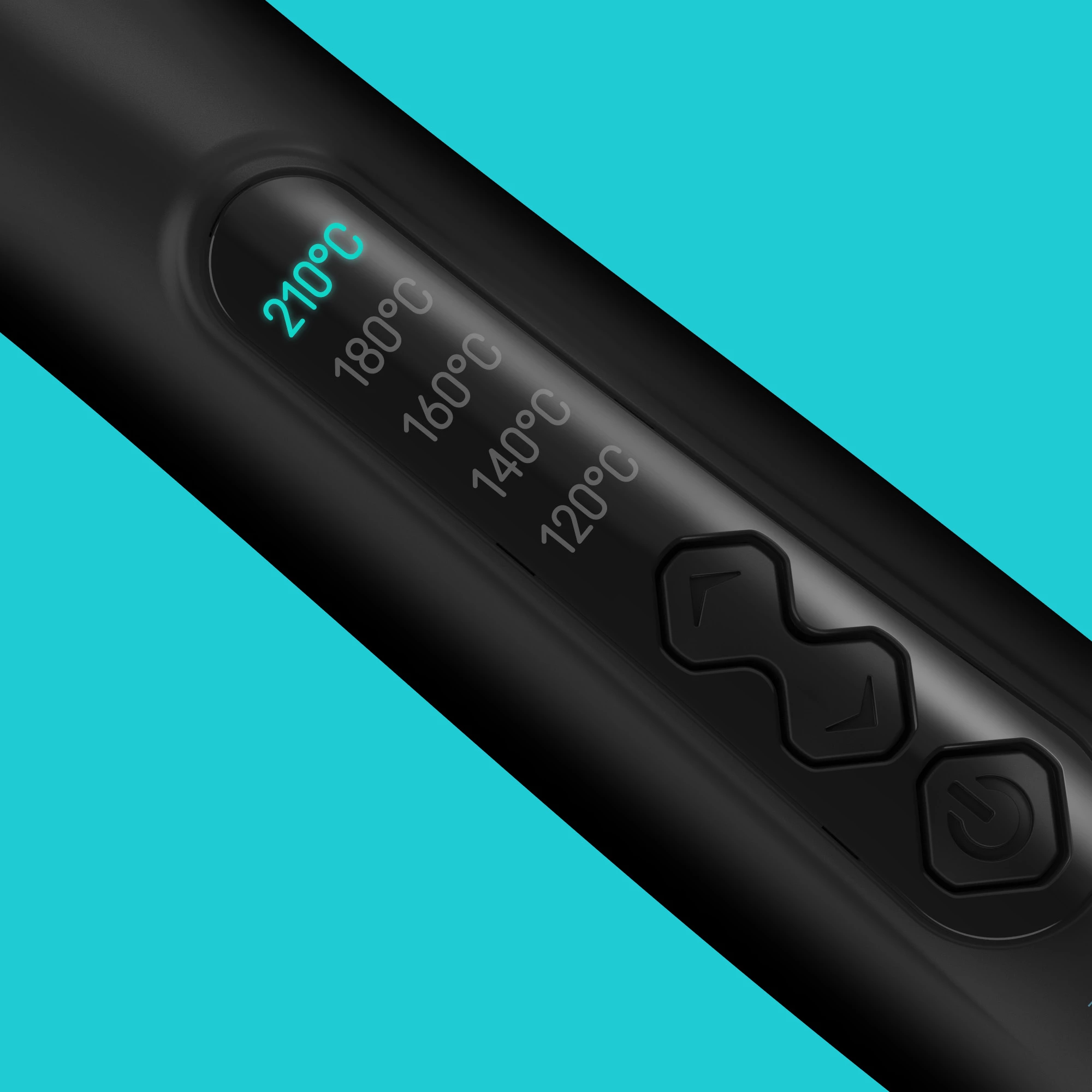 Shkop për kaçurrela Revamp Progloss Tight Curl Stick TO-1100, 10 mm, 120-210°C, i zi, me dorëzë rezistente ndaj nxehtësisë