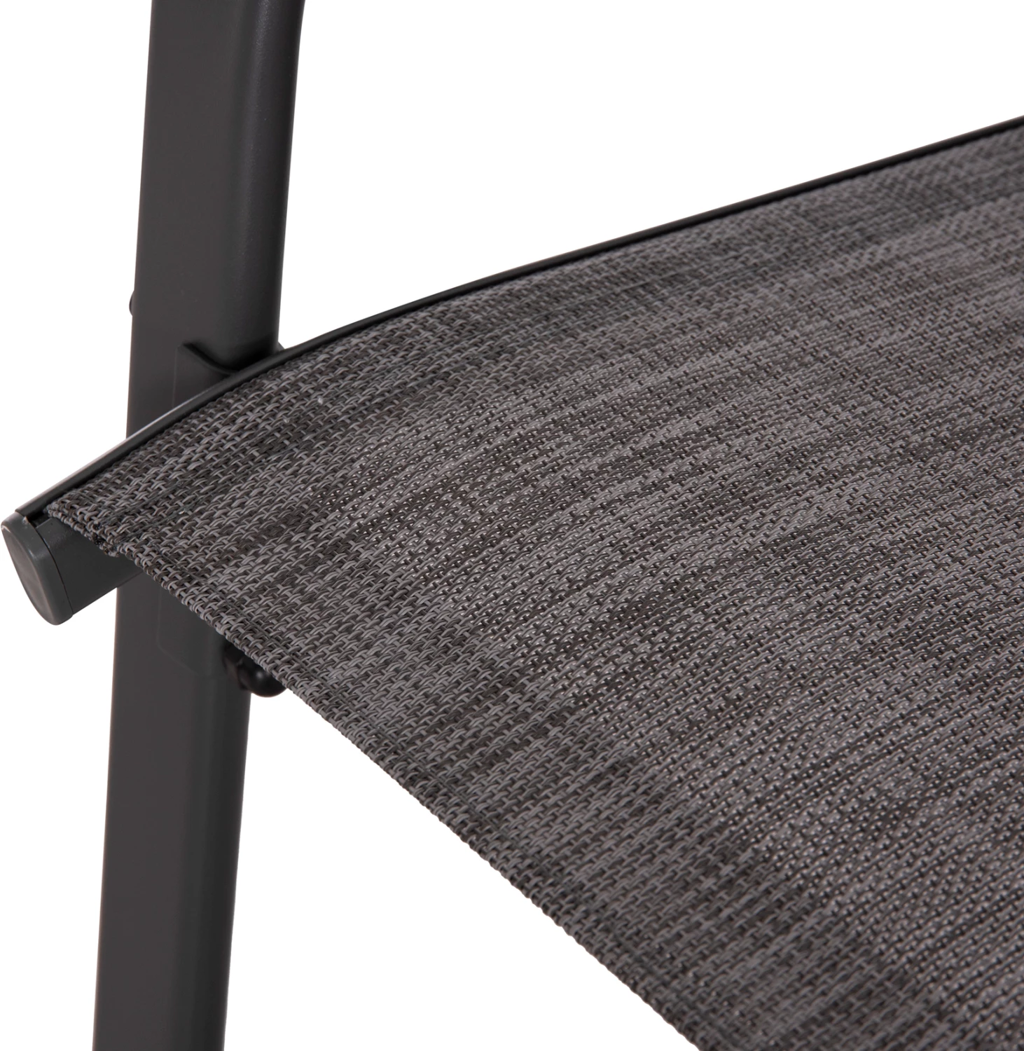 Karrige për jashtë LEON, kornizë metali gri & tekstilene, set prej 4 copash, 55x70x91H cm