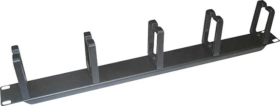 Panel menaxhimi kabllove 19" LogiLink, 1U, me 5 unaza plastike, i zi
