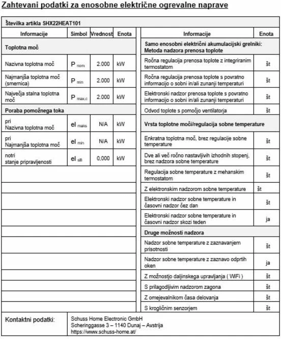 Ngrohës konvektor SHE SHX22HEAT101 2000 W, element alumini, LED/timer, i bardhë