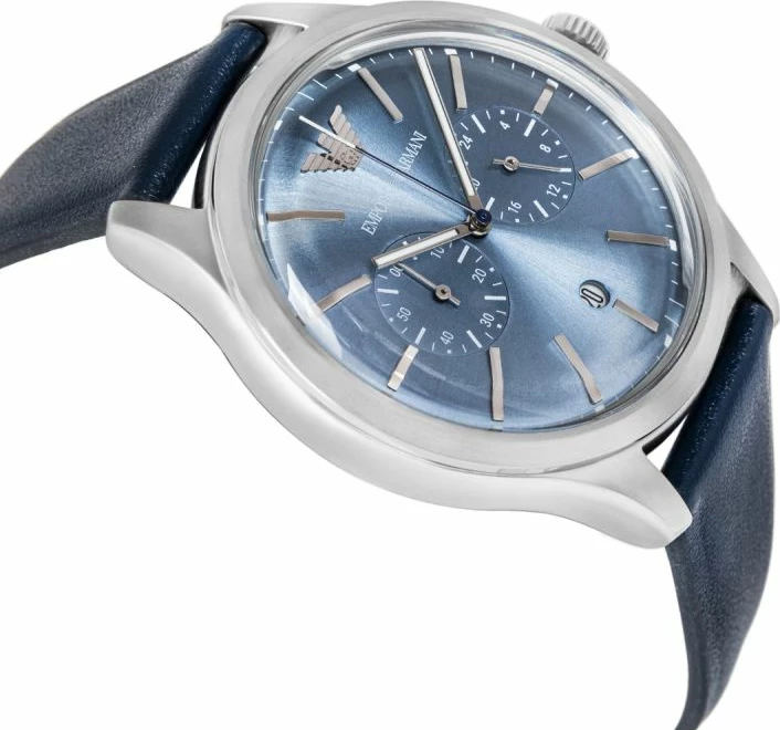 Orë dore meshkujsh Emporio Armani Dario AR11747, e kaltër me kuti