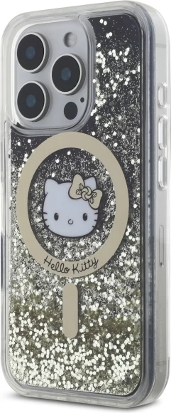 Mbështjellës Hello Kitty Liquid Glitter Fever MagSafe për iPhone 16 Pro, ari