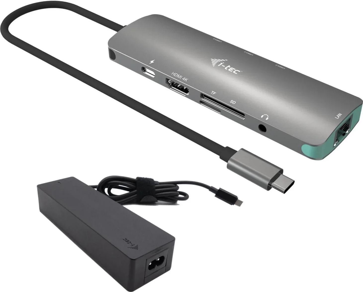 Stacion docking i-tec USB-C Metal Nano, 1x HDMI 4K, LAN, Audio, Lexues kartash, Power Delivery 100W, Ngjyrë grafit