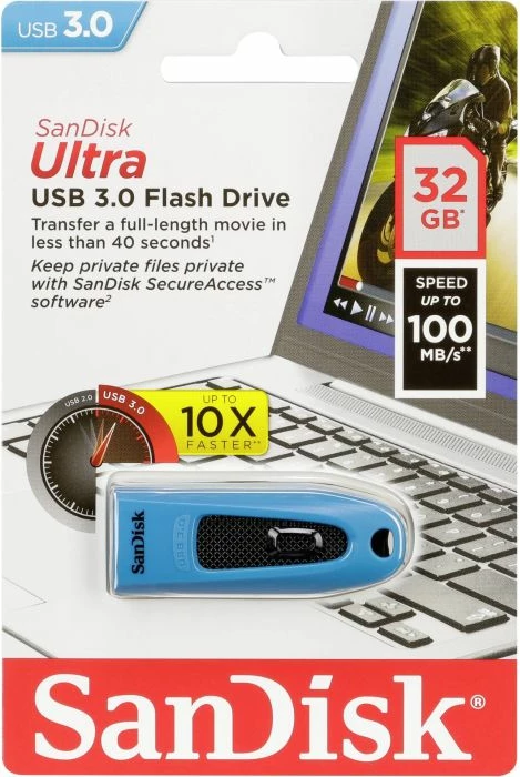 USB flash drive SANDISK Ultra SDCZ48-032G-U46B 32GB USB 3.0 80MB/s, blu