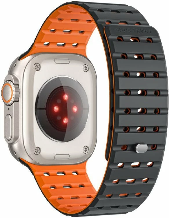 Rrip magnetik për Apple Watch Mobile Origin AWMS-01-BLK-ORG 42/44/45/46/49mm, zi/portokalli