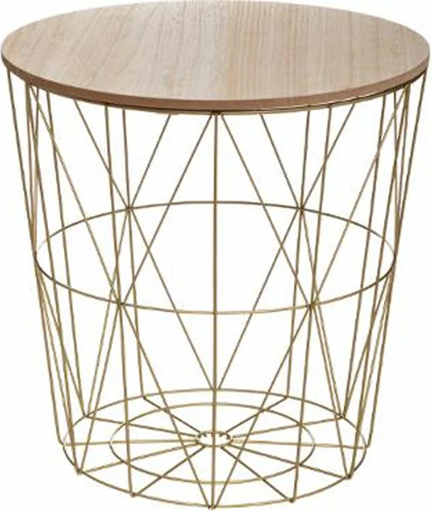 Tavolinë anësore Kumi, ngjyrë lisi-ari, D41x40cm