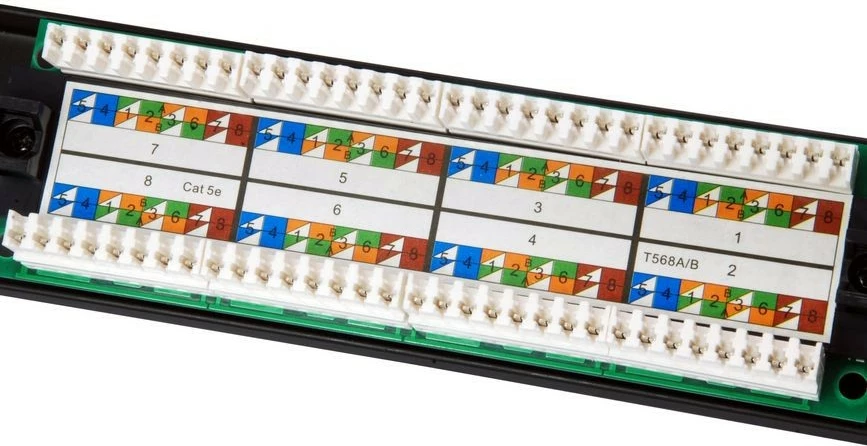 Patch panel Equip 16-portë Cat5e, 1U, rackmount, e zezë