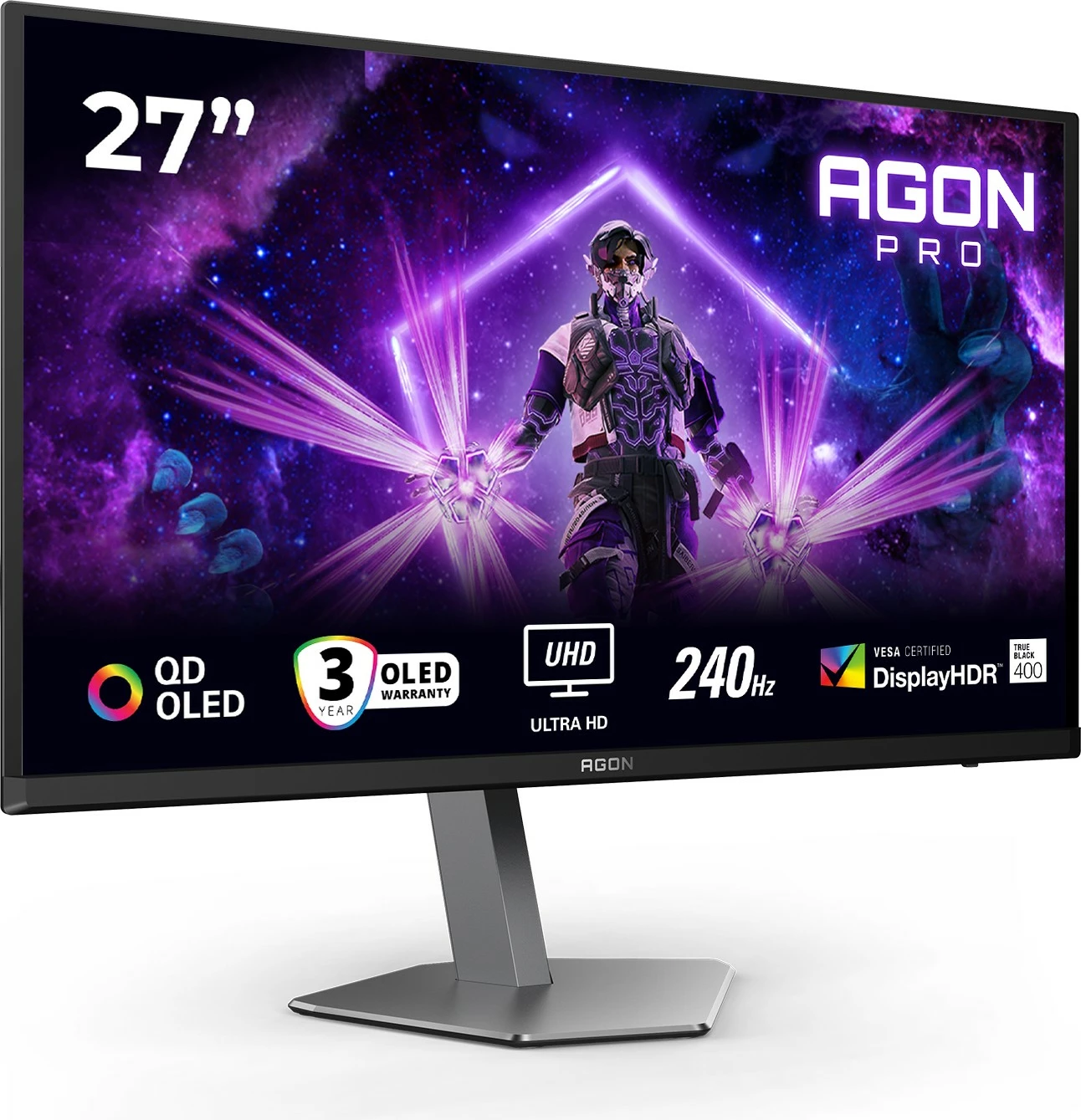 Monitor AOC AG276UZD 27 inç, QD OLED, UHD, 240Hz, e zezë