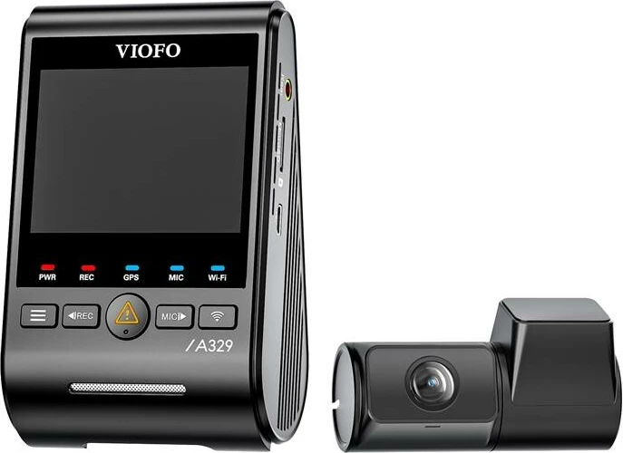 Video regjistrues për veturë Viofo A329 2CH, 4K 60FPS + 2K, WiFi, GPS, i zi, set me dy kamera