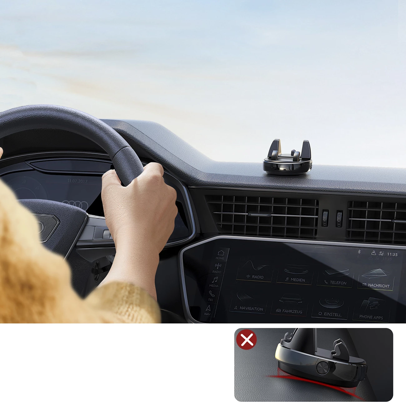 Mbajtës telefoni për veturë Joyroom JR-ZS330, i zi