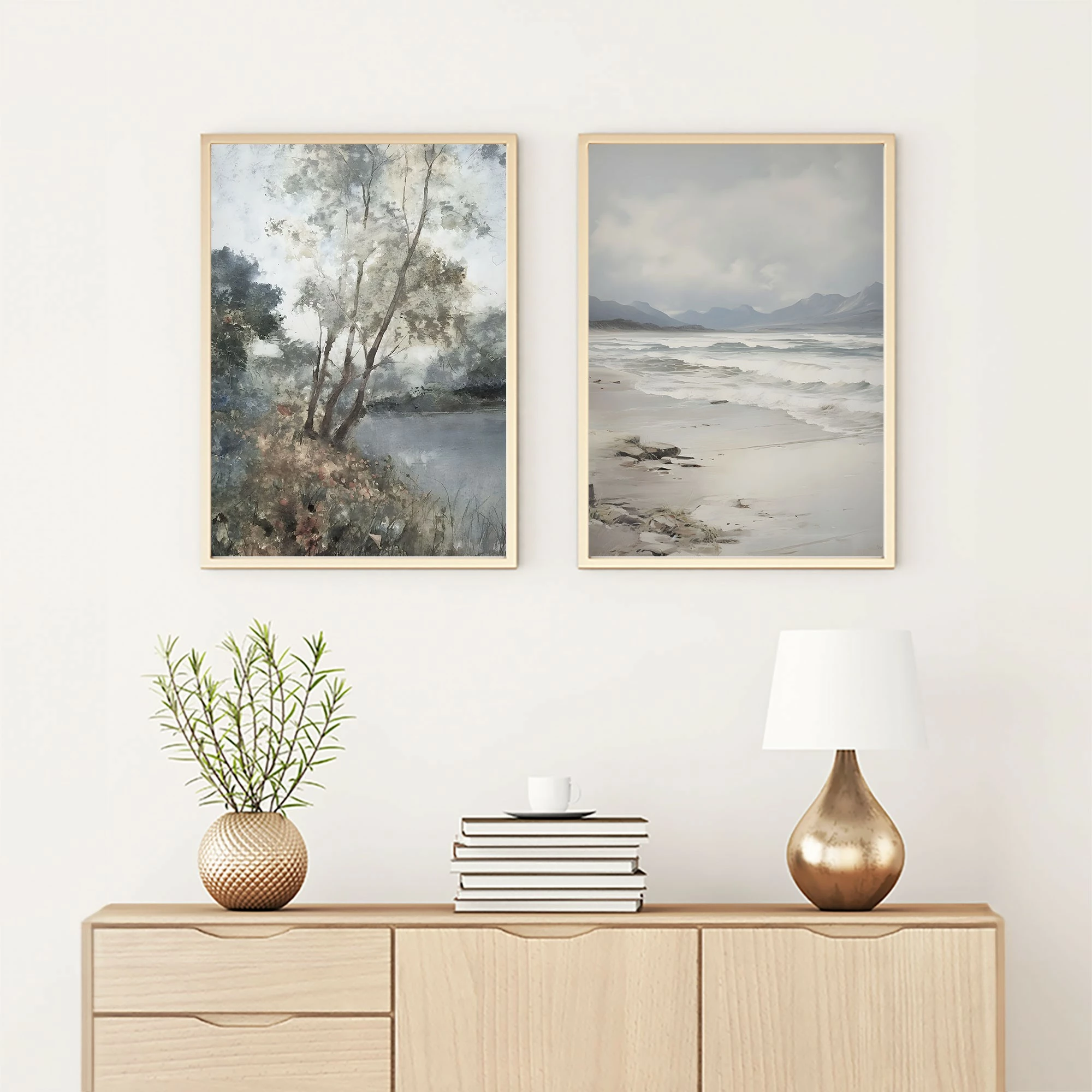 Pikturë dekorative me kornizë MDF (2 copë), Wallity, Huhu273, 50x70