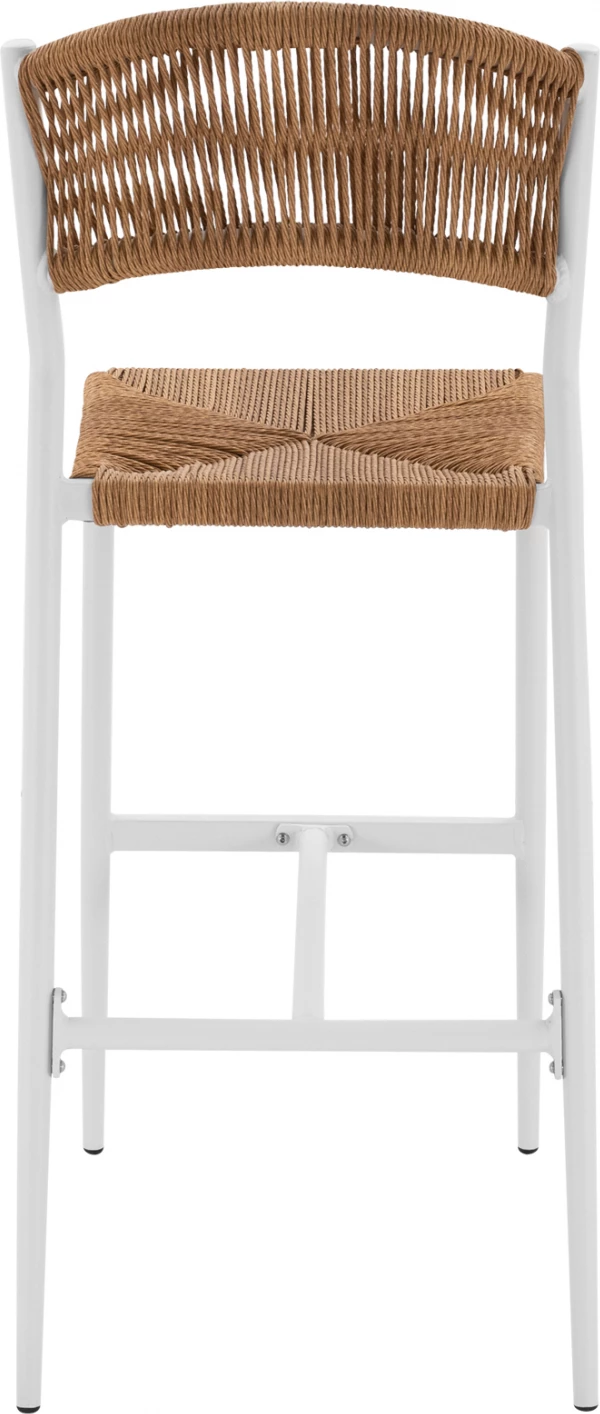 Karrige për bar alumini e bardhë me PE litar bezhë FH5789.01 45,5x56x111 cm