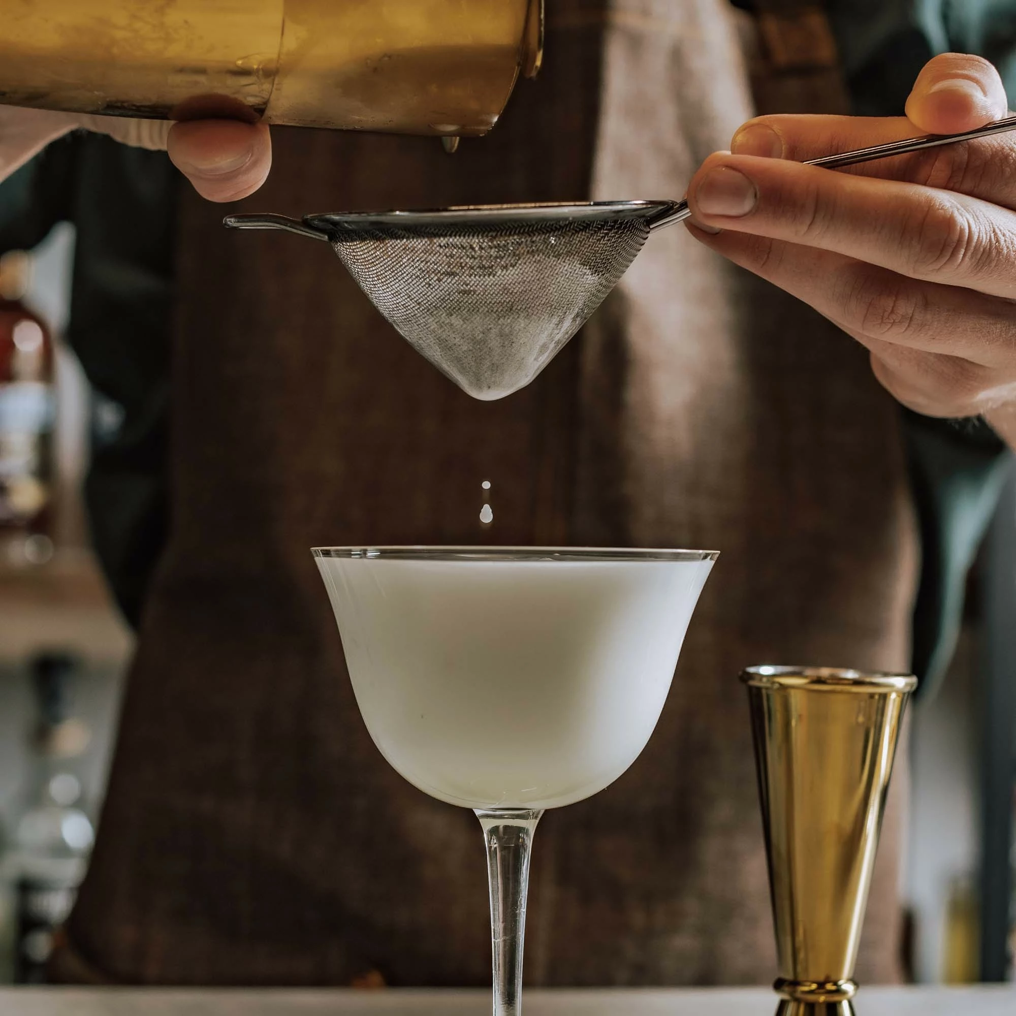 Sitë fine për kokteje, BarFly, çelik inox, Ø89 mm, 264 mm, e veshur me ar, ari