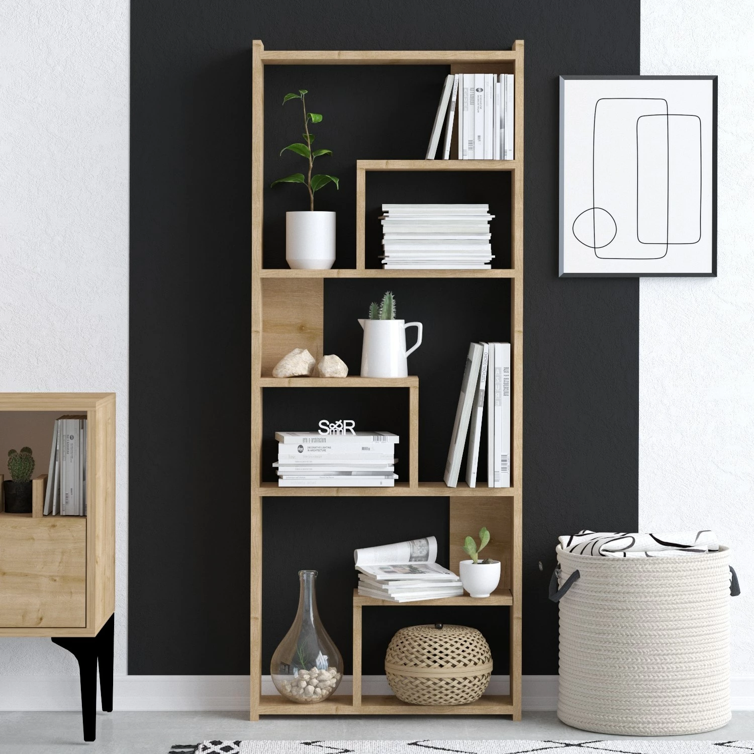 Raft librash Hanah Home, Megg, ngjyrë lisi