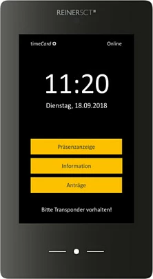 Terminal për evidencë të orarit REINER SCT timeCard Terminal 3, 180x320x60 mm, i zi