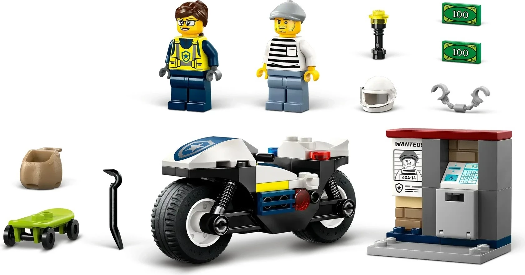 Set LEGO CITY 60455 Ndjekje me motor të policisë, 65 pjesë