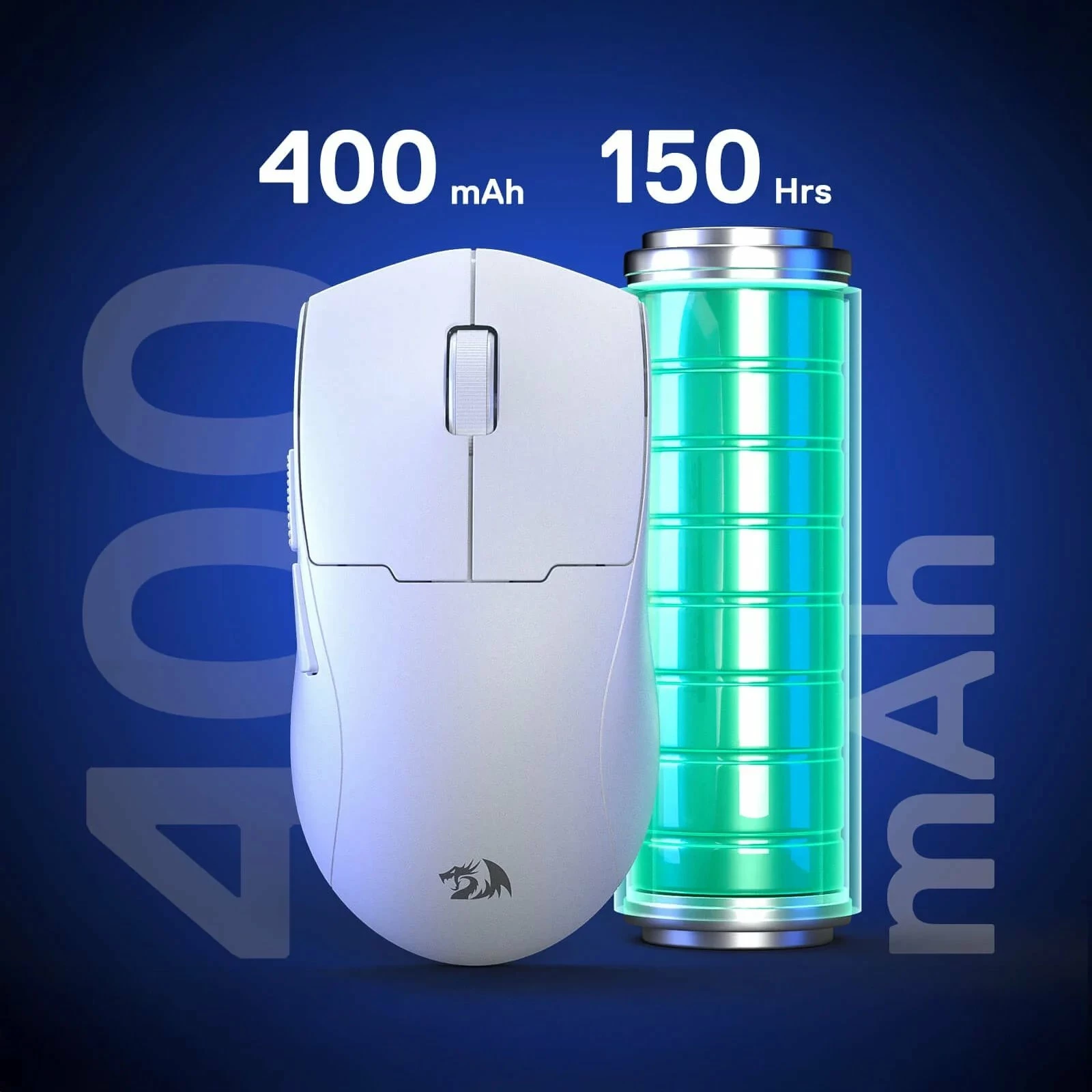 Maus Redragon M918W K1NG PRO MAX 26000 DPI PAW3395 wireless/BT/USB, i bardhë