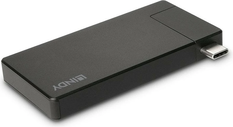 Docking station USB-C LINDY DST-Micro, 4K HDMI, USB-A 5Gbps, USB-C PD 60W, e zezë