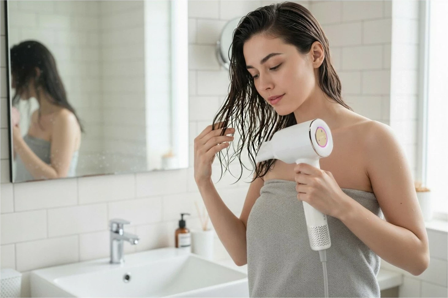 Tharëse flokësh Zehnder Flavia S1000B, 1600W, ekran LED, bardhë