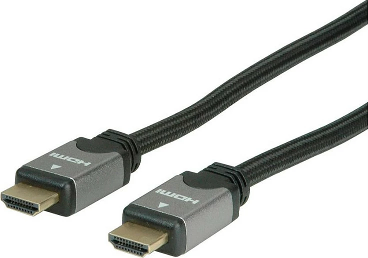 Kabëll HDMI ROLINE High Speed me Ethernet, 1.5 m, 4K, ARC, i zi/argjendtë