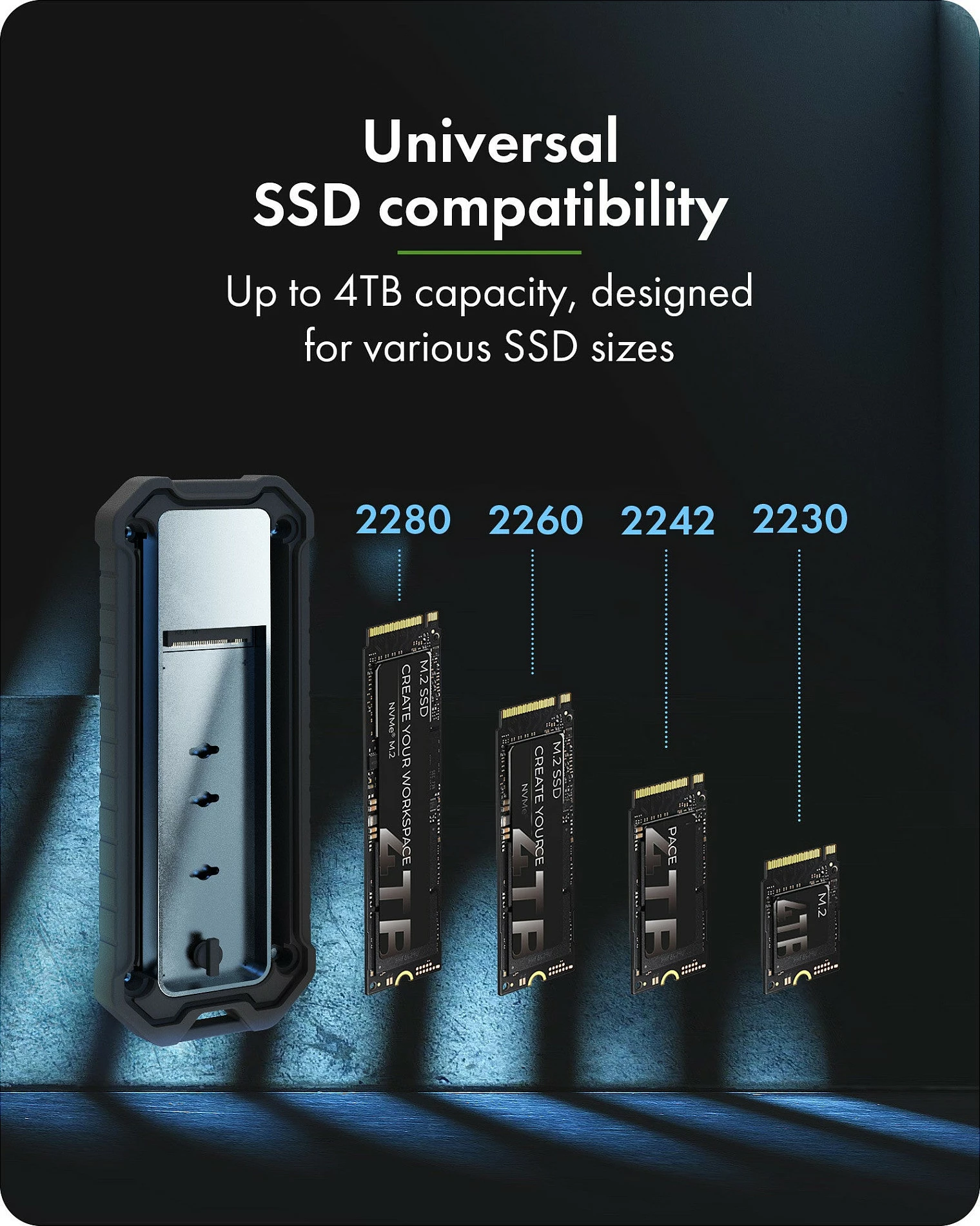 Kasë eksterne ICY BOX për SSD M.2 NVMe/SATA, USB-C 10Gbps, 2230-2280, e zezë
