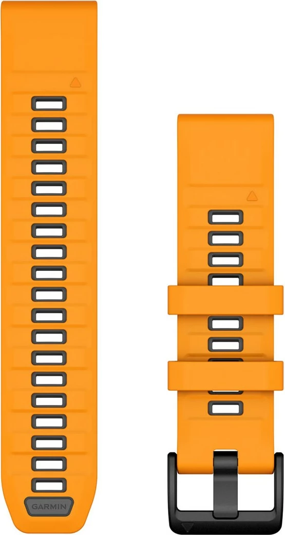 Rrip silikoni Garmin QuickFit për smartwatch, 22 mm, ngjyrë grafit/portokalli