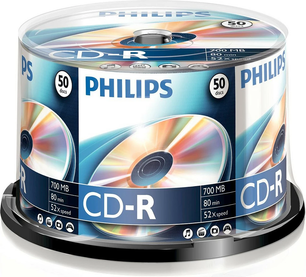 CD-R Philips 700MB 80min 52x, paketim 50 copë