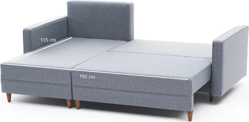 Kënd-sofë krevati Atelier del Sofa, Aydam, kënd majtas, ngjyrë kaltër
