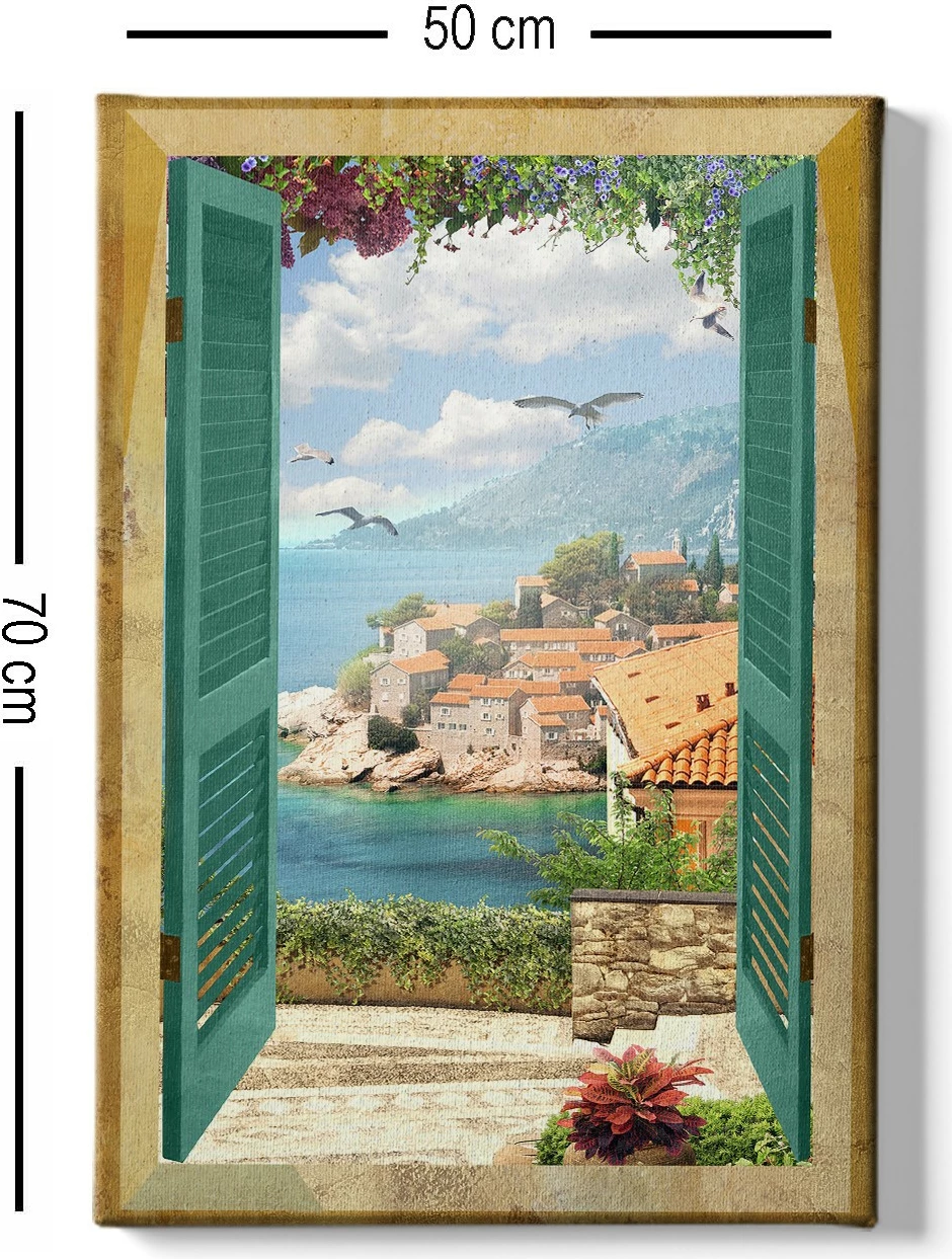 Pikturë dekorative në kanavacë, shumëngjyrëshe, kornizë druri, 50x70cm