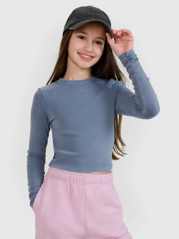 Maicë me mëngë të gjata crop slim për vajza 4F [Madhësia: 158]